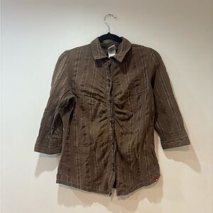 The North Face Brown Shirt with Red Accents